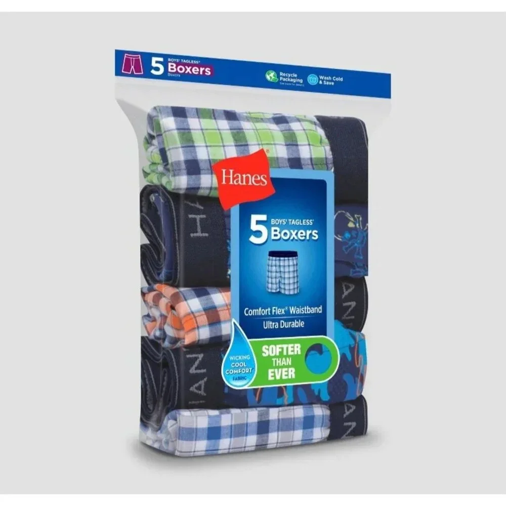 NEW large Hanes Boys 5pk Boxer - Picture 4 of 4